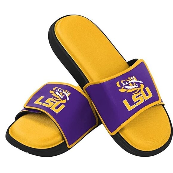 LSU Tigers Men's NCAA College Team Sport Shower Foam Slide Flip Flop - Picture 2 of 9
